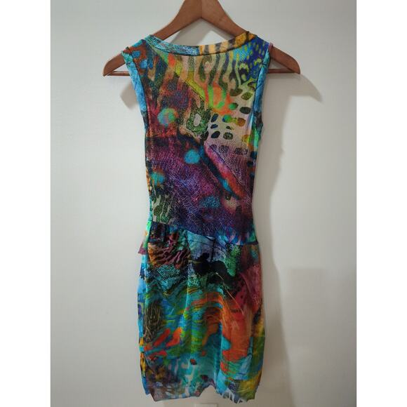 Elana Kattan Colorful Sleeveless Mesh Dress - Picture 3 of 4